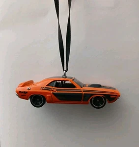 71 Dodge Challenger Custom Christmas Car Ornament 1/64 Die-cast Orange - Picture 1 of 2