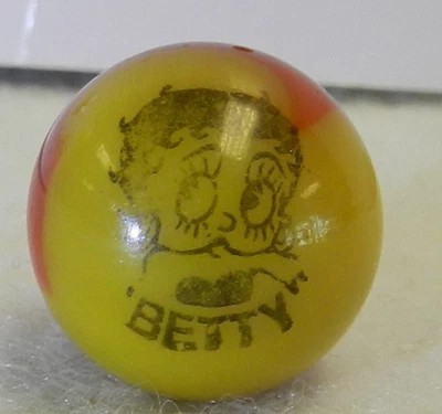 #19464m Original Vintage Peltier Glass Betty or Betty Boop Comic Picture Marble - Image 1 of 4