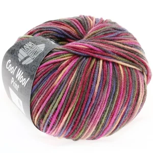 Wolle Kreativ! Lana Grossa - Cool Wool Print - Fb. 749 weinrot/pink/oliv 50 g - Bild 1 von 1