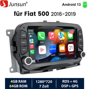 7" DAB 64G Carplay Android14 Für Fiat 500 16-2019 Autoradio GPS Navi WIFI SWC 4G - Bild 1 von 19