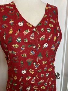 Vintage Alison grau Weihnachten Maxi Pullover Kleid Neuheit 80er Granny Core Med P - Bild 1 von 9