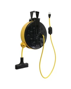B6954 30-ft Retractable Extension Cord Reel, 16/3 AWG SJTW, Lighted Triple Ta... - Picture 1 of 7