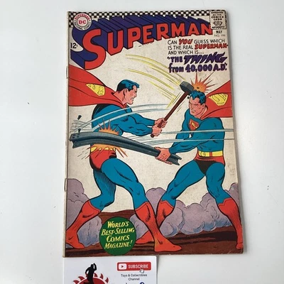 1967 SUPERMAN #196 MID GRADE THE THING FROM 40,000 A.D. DC COMICS - Image 1 of 4
