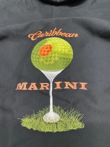 Karibik Herren XL schwarz Golf Martini Hemd Knopfleiste Kurzarm Tasche Camp - Bild 1 von 13
