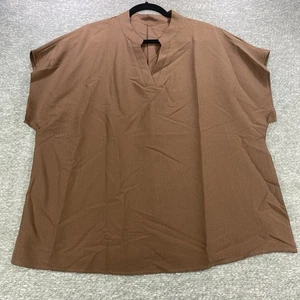 Shein Curve Emery Rose Plus Notch Collar High Low Hem Top Size 1XL New In Bag - Picture 1 of 6