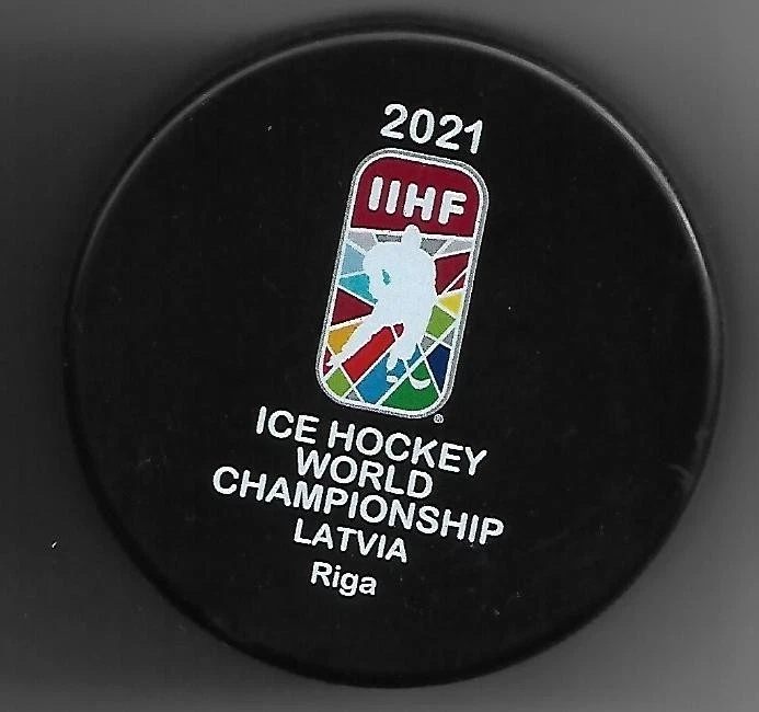 Eishockey Puck EMBLEM   WM 2021 RIGA LETTLAND      DEL NHL - Bild 1 von 1