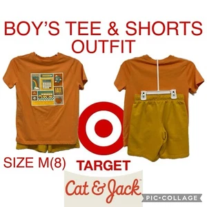 Boys Clothes Cat & Jack Outfit Short Sleeve Tee & Pull On Shorts Size 8 - Picture 1 of 8