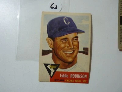 VINTAGE  BASEBALL CARD  TOPPS 1953 CHICAGO WHITE SOX EDDIE ROBINSON NO62 - Image 1 of 2