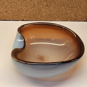 Vintage Murano Mauve and Opaque Blue/Gray Art Glass Ashtray - Picture 1 of 7