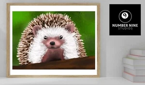 Wild Hedgehog Artwork Illustration A5 Print, limited number signed by artist. - Picture 1 of 6