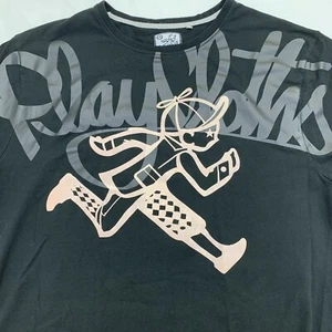Play Cloths XXL Running Boy Spellout T-Shirt Black - Picture 1 of 12
