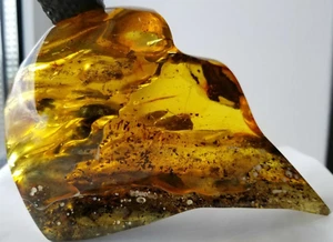Bernstein poliert Ostseestein Natur 129g Insekteneinschluss Kugel Luft Wassertropfen - Bild 1 von 8