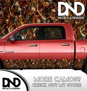 Camo Human Blaze Skull Rocker Panel Decal Wrap Kit Truck 4 Panels Matte - 17 FT - Picture 1 of 2