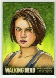 2014 Walking Dead Series 3 Gabby Untermayerova Sketch Card LAUREN COHAN MAGGIE - Picture 1 of 1