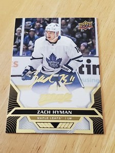 2020-21 Upper Deck MVP Gold Script Auto #196 Zach Hyman Toronto Maple Leafs