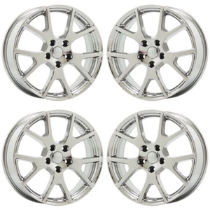 19" Dodge Journey Grand Caravan Bright Chrome wheels rims OEM set 2422 EXCHANGE - Picture 1 of 8