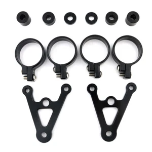 CNC 53mm Headlamp Bracket Parts Round Headlight Holder Clamp Front Fork Tubes - Foto 1 di 8