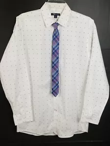 Camisa de vestir Tommy Hilfiger para adolescentes manga larga con logotipo abotonado con corbata en el cuello talla 20 - Imagen 1 de 6