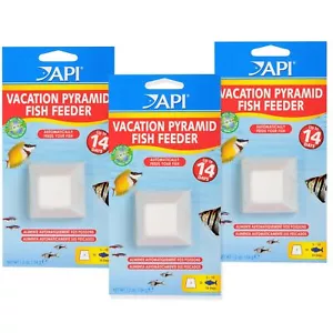 API Vacation Pyramid Fish Feeder 14 Day Pack of 3 Automatic Fish Food 1.2oz - Picture 1 of 11