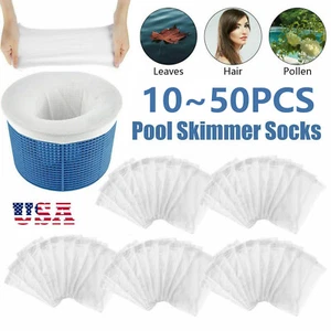 10-50Pcs Pool Skimmer Socks Excellent Savers for Pool Filters, Baskets, Skimmer - Picture 1 of 12