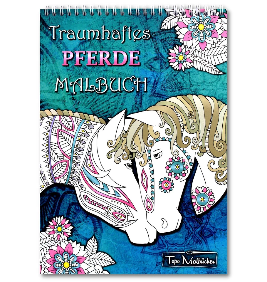 Pferde Malbuch für Mädchen ab 12 Jahren und Erwachsene - Premium-Malbuch - Bild 1 von 4