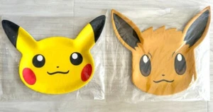 Pokemon Center Pokemon Cafe Tokyo Limited Pikachu Eevee Plate Set Cute Face NEW - Picture 1 of 3