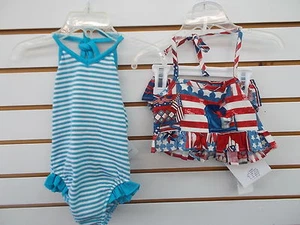 1 pieza de hilos pequeños a rayas para bebés/niños pequeños/niñas. Traje de baño tallas 12Mth. - 12 - Imagen 1 de 3