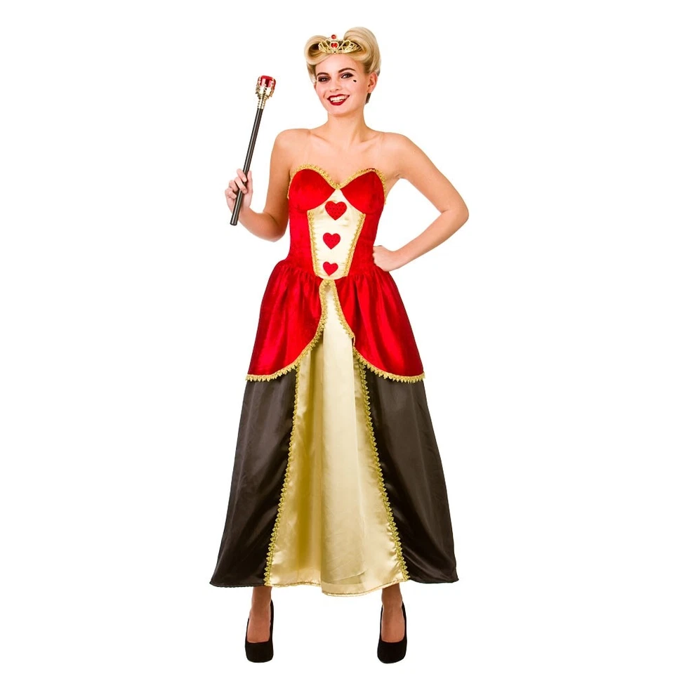 Adulto LIBRO DE CUENTOS REINA Alicia País de las Maravillas Corazones Vestido Elegante Disfraz Damas EF-2176 Foto 1 de 1
