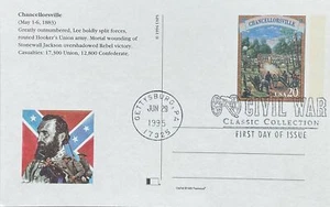 Fleetwood Postkarte UX215 Bürgerkrieg Schlacht Chancellorsville VA Fredericksburg - Bild 1 von 2