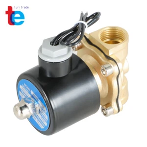 12V DC 1/2 inch Brass Electric Solenoid Valve NPT Gas Water Air Normally Closed - Picture 1 of 7