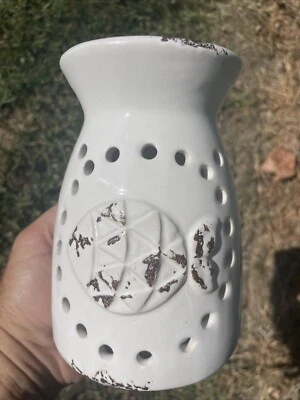 Yankee Candle Tart Burner PESCADO Piscis Náutico Blanco Aspecto Envejecido ❤️blt39j3 Foto 1 de 4