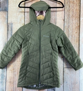 Columbia Girls Jacket Size Small 7/8 Heavenly Omni Heat Hooded Winter Coat Green - Picture 1 of 20