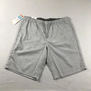 Hang Ten Shorts Mens XXL Gray Check Elastic Waist Drawstring Lightweight NWT - Picture 1 of 11