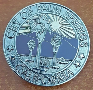 Vintage RARE City of Palm Springs Pin back medallion token coin metal California - Picture 1 of 3