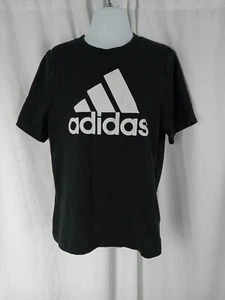 Adidas Short Sleeve Active Wear Graphic T Shirt Black White Logo Boys Sz 6 - Picture 1 of 11