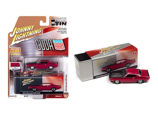 Johnny Lightning Collector Tin - 1970 Plymouth AAR Cuda (Moulin Rouge) Foto 1 de 1