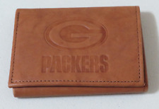 NEW Green Bay Packers NFL Embossed Leather Trifold Wallet - Packers Brown Wallet