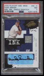 2005 Absolute Ink Duke Snider Auto Swatch #AI-4 PSA 7 /25 🧢 Game-Worn Pants HOF - Picture 1 of 2