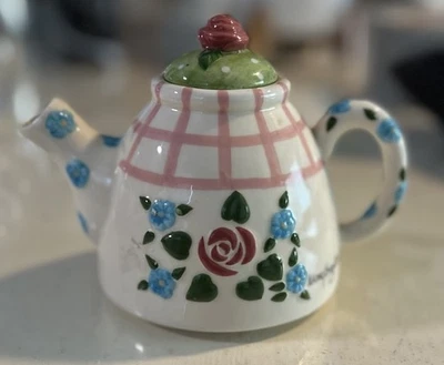 Mary Engelbreit 1998 de colección té para una tetera solo sin taza pequeña mini 5"" de alto" Foto 1 de 4