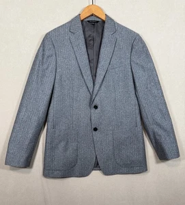 Banana Republic Marzotto Blazer Jacket Mens 40R Gray Herringbone Wool Slim Fit - Picture 1 of 7