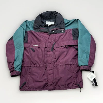 Vintage Columbia Jacket Mens L Green Purple Nylon Radial Sleeve Gizzmo 90s Coat - Image 1 of 4