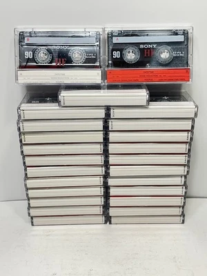 Lot Of 25 Used Cassette Tapes For Blanks Re Use SONY HF 90 CLEAN FREE SHIPPING  - Image 1 of 4