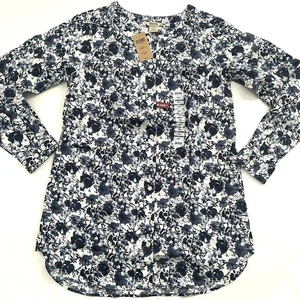 New Duluth Wrinkle Fighter Tunic Shirt Size Small Watercolor Floral - Picture 1 of 6