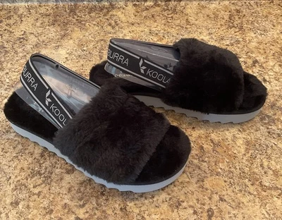 Koolaburra by UGG FUZZ'N II Women's Faux Fur  Slipper Sandals Size US 8 NEW - Image 1 of 4