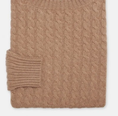 J. Prensa 100% Cachemira Grande HECHO EN ESCOCIA BRONCEADO CABLE TEJIDO CACHEMIR SUÉTER Foto 1 de 4