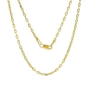 10K Real Gold Link Chain Necklace - 2mm Diamond Cut Cable Chain - Dainty 10K ... - Picture 1 of 5