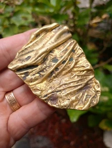 Vintage Gold Nugget Style Belt Buckle Hand Made 70s-80s Brass Copper California  - Picture 1 of 6