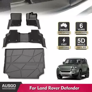 AUSGO Floor Mats Boot Cargo Mat Set for Land Rover Defender L663 110 5Seat 2020+ - Picture 1 of 11