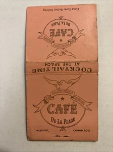 1960s Westport CT Cafe De La Plage Matchcover ~ MCM Seaside Connecticut - Picture 1 of 4