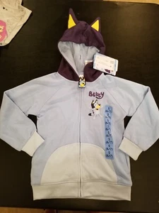 Disney Bluey & Friends Blue Zip Up Sweatshirt Hoodie Small (6/7) New - Picture 1 of 3